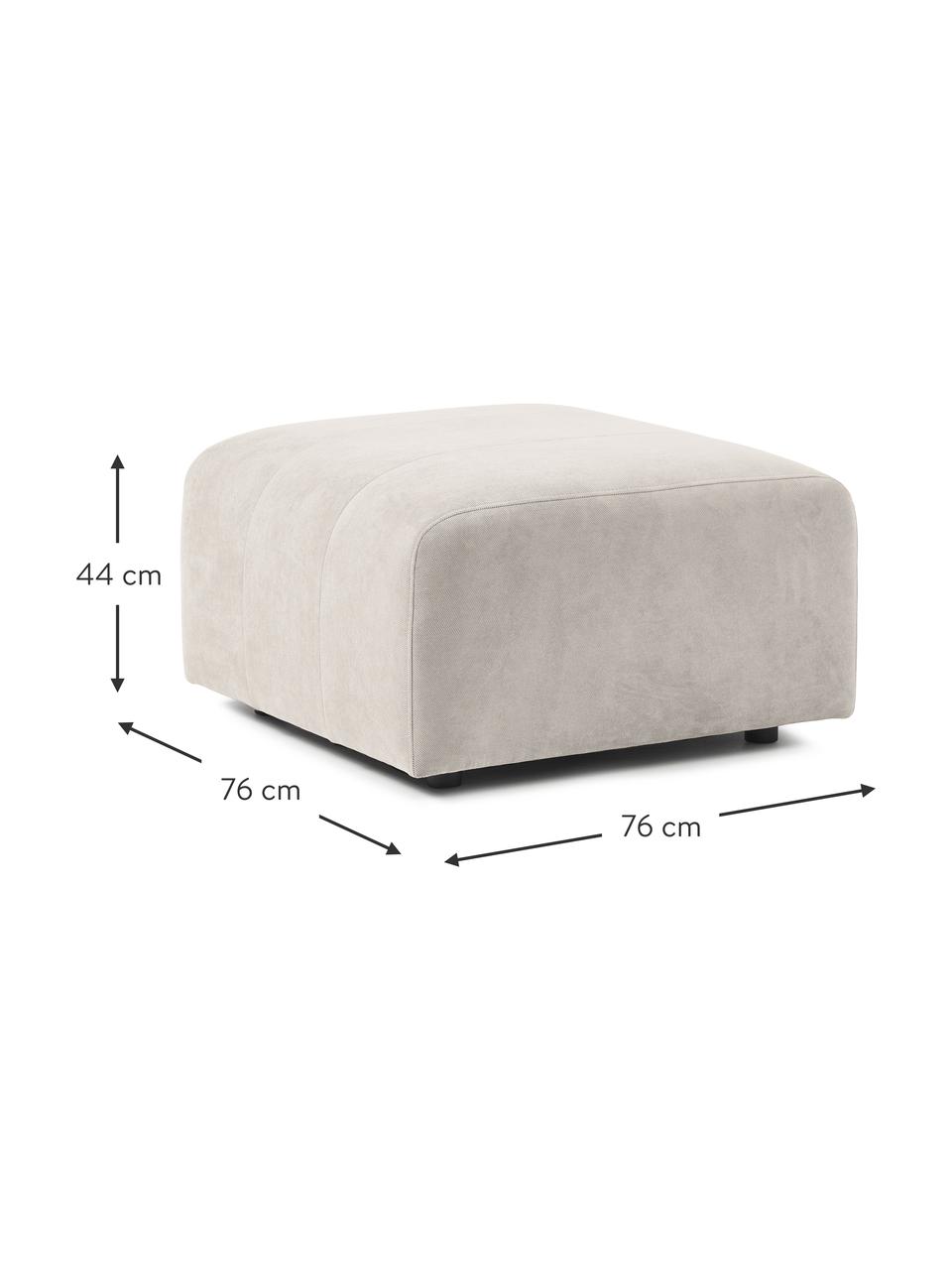 Pouf Lena, Tissu blanc cassé, larg. 76 x prof. 76 cm