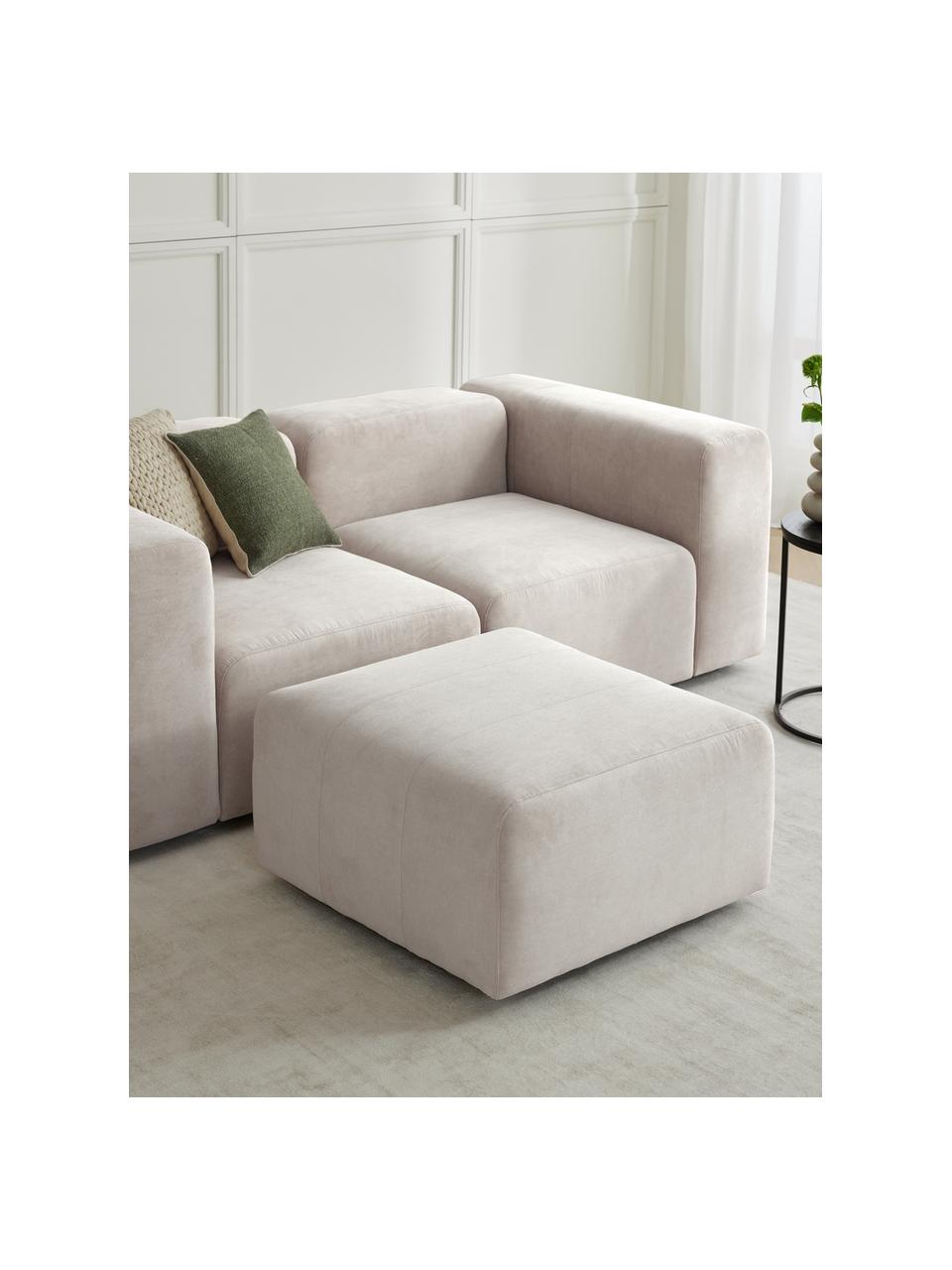 Sofa-Hocker Lena, Bezug: Webstoff (88% Polyester, , Gestell: Kiefernholz, Schichtholz,, Webstoff Cremeweiss, B 76 x T 76 cm