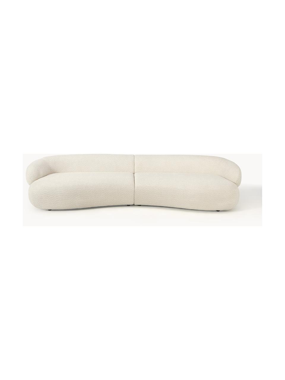 Sofa Alba (4-Sitzer) aus Teddy-Bouclé, Bezug: 100 % Polyester Der strap, Gestell: Massives Fichtenholz, Kie, Füße: Kunststoff Dieses Produkt, Teddy-Bouclé Off White, B 326 x T 112 cm