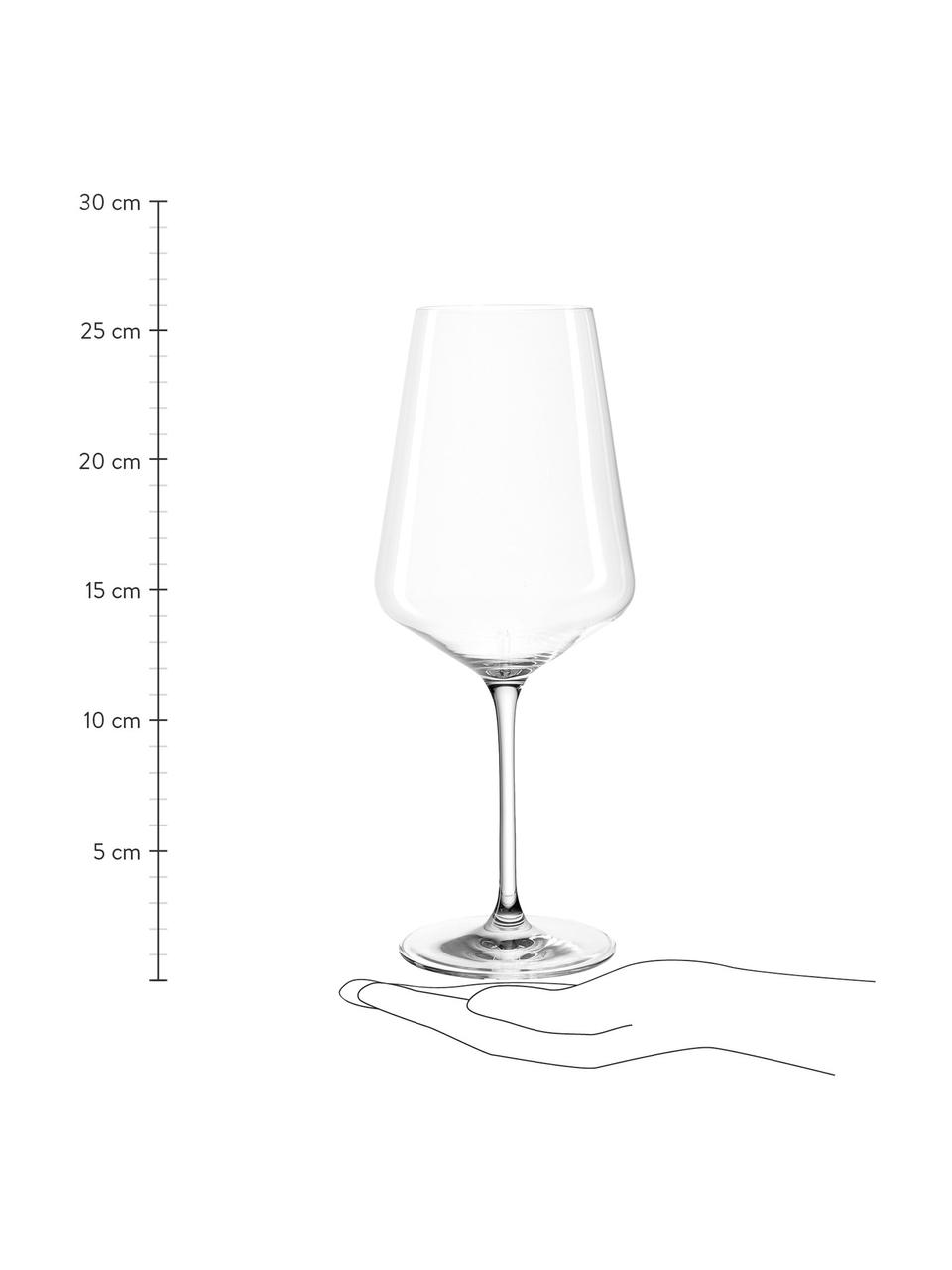 Rode wijnglazenset Puccini, 6-delig, Kristalglas, Transparant, Ø 11 x H 26 cm, 750 ml