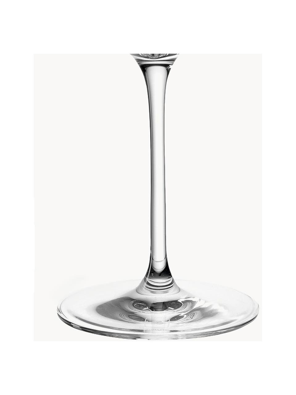 Copas de vino tinto Puccini, 6 uds., Cristal 

¡Trae el brillo del cristal a tu mesa de comedor! El cristal es excepcionalmente transparente y pesado, lo que significa que se siente valioso y al mismo tiempo tiene un buen aspecto. Además, los delicados cortes hacen de cada pieza un detalle especial, práctico y bonito., Transparente, Ø 11 x Al 26 cm, 750 ml