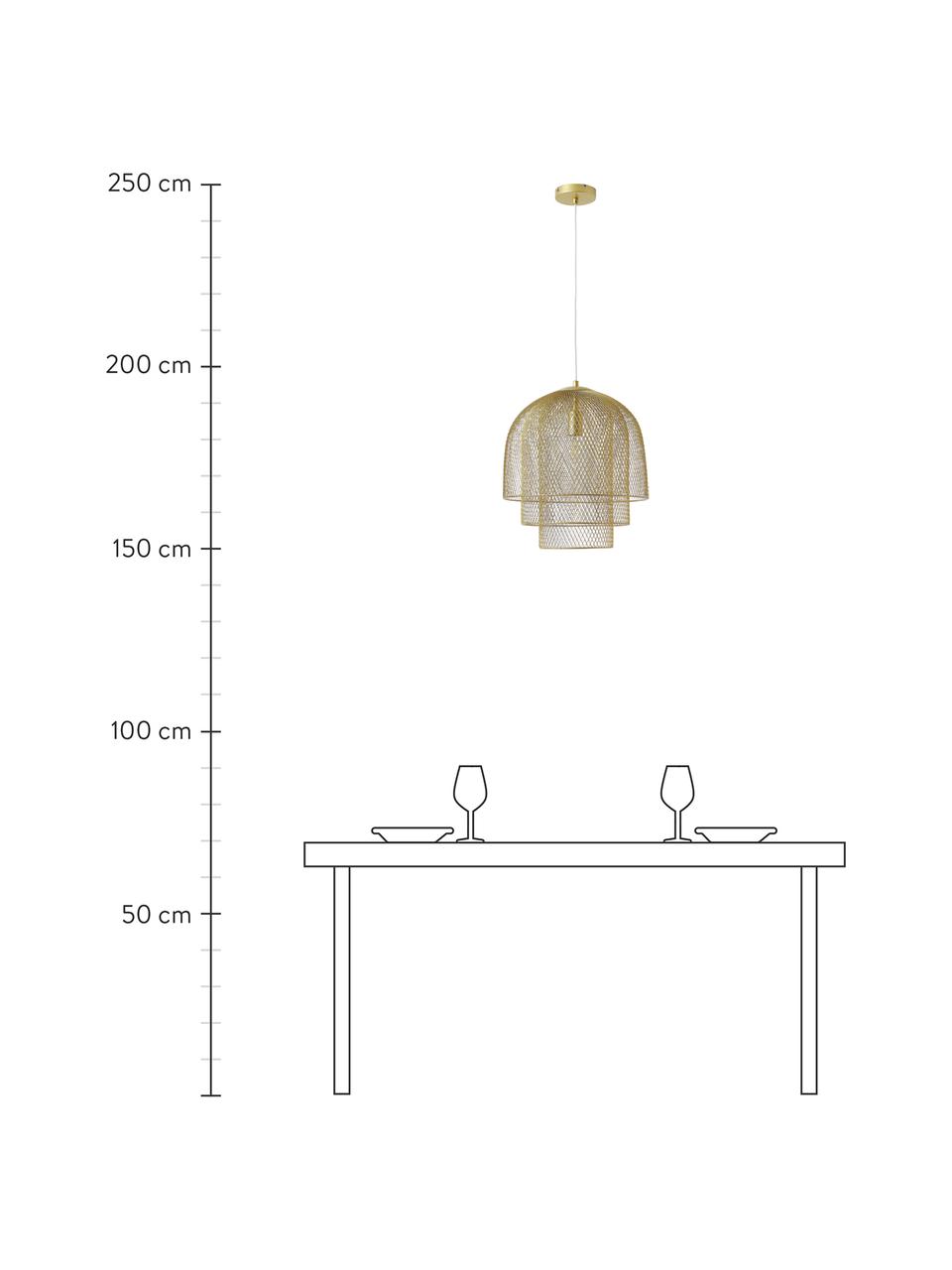 Lampa wisząca z metalu Louie, Odcienie złotego, Ø 40 x W 43 cm