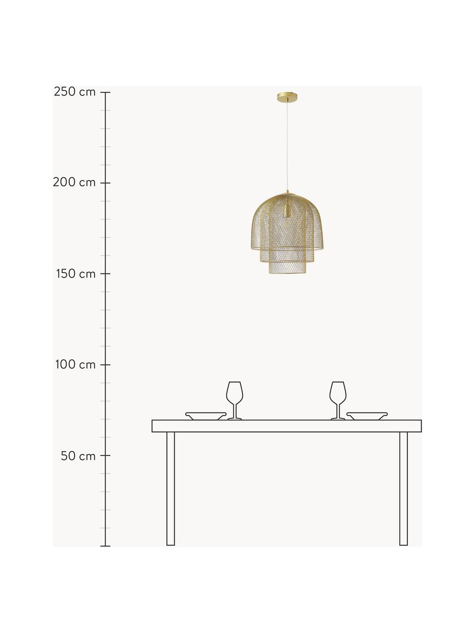 Suspension en métal Louie, Couleur dorée, Ø 40 x haut. 43 cm