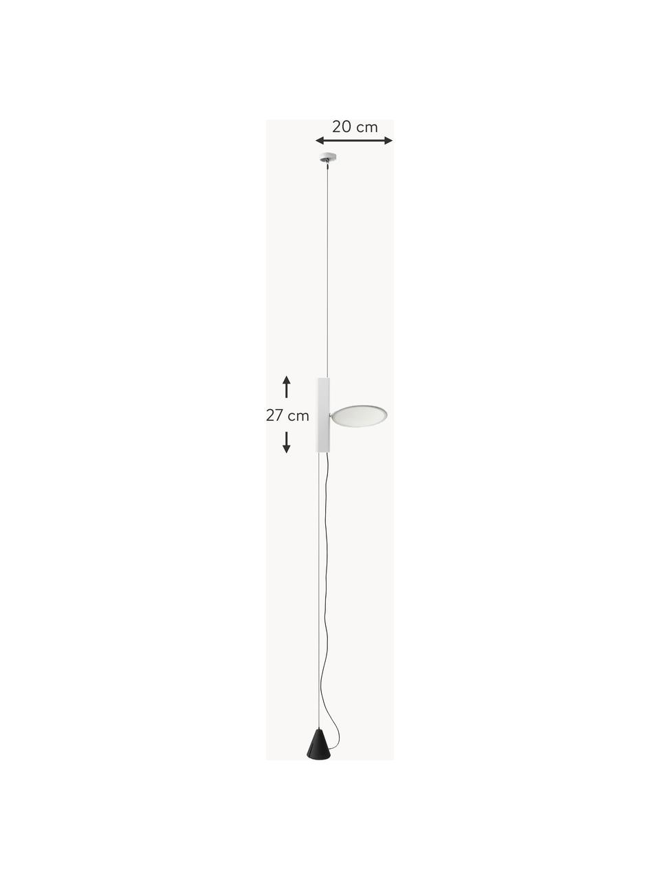 Lámpara para colgar pequeña regulable Ok, Pantalla: plástico, Estructura: aluminio recubierto, Blanco, An 20 x Al 27 cm