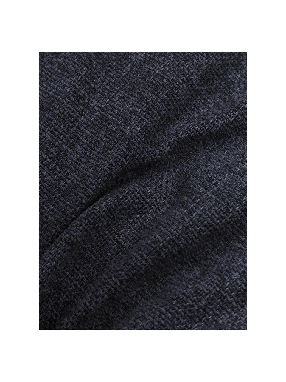 Bankkussen Lennon in donkerblauw, Geweven stof blauw, B 60 x L 60 cm