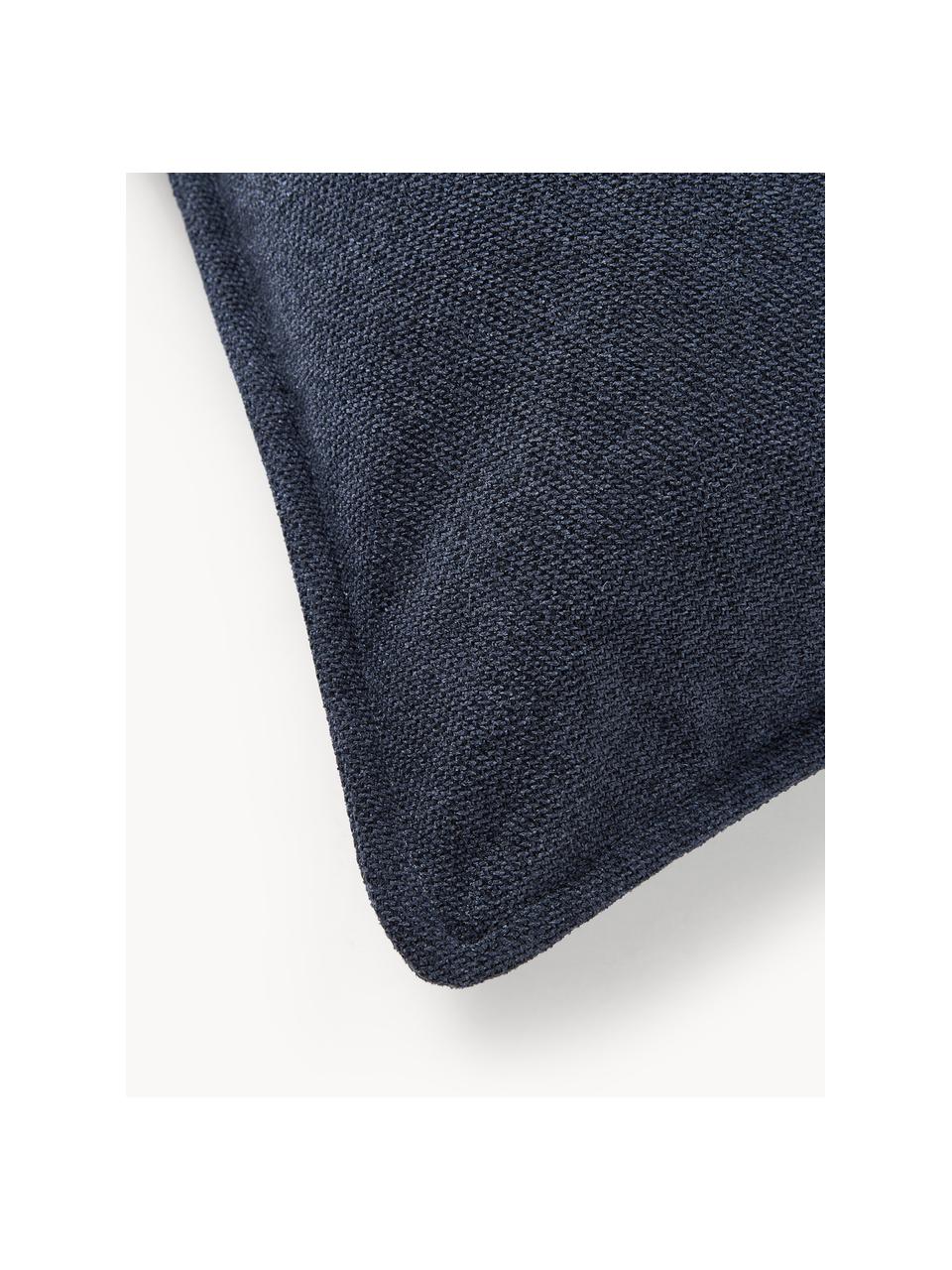 Bankkussen Lennon, Bekleding: 100% polyester, Geweven stof donkerblauw, B 70 x L 70 cm