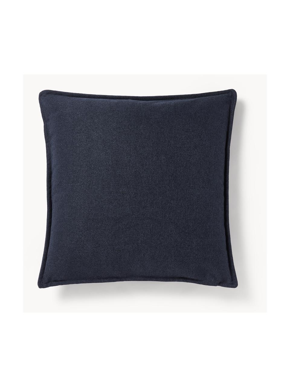 Bankkussen Lennon, Bekleding: 100% polyester, Geweven stof donkerblauw, B 70 x L 70 cm