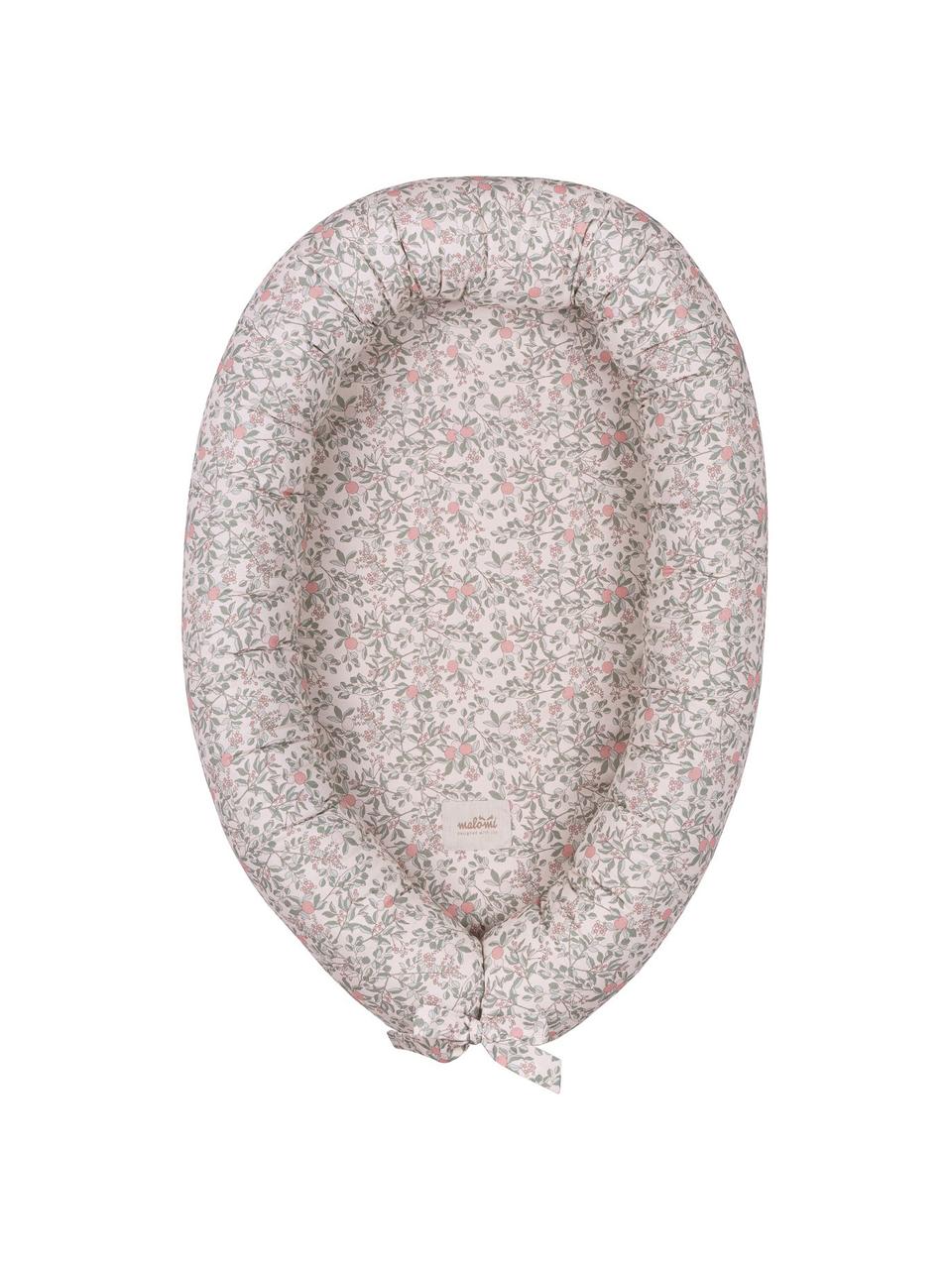 Nid bébé Apricot, Beige, tons verts, rose, larg. 55 x long. 85 cm