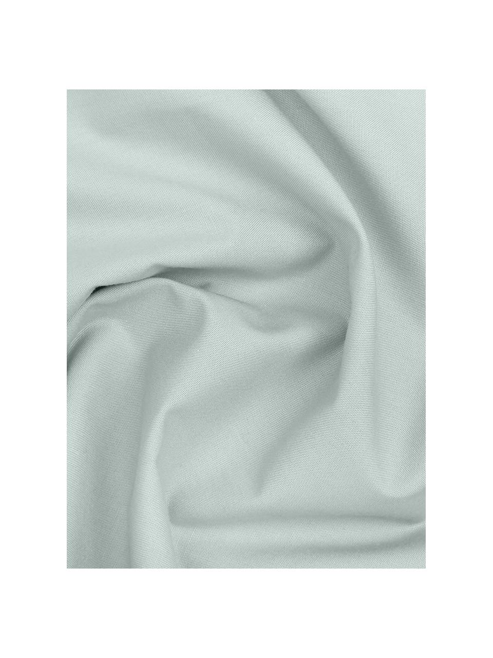 Housse de couette en percale vert sauge Elsie, Vert sauge, larg. 200 x long. 200 cm