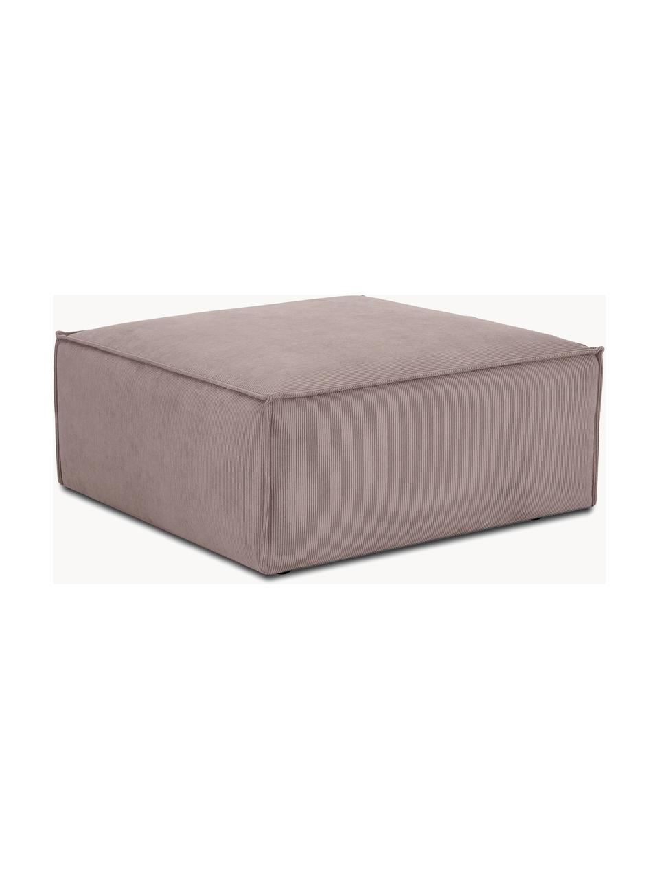 Reposapiés puf de pana Lennon, Tapizado: pana (92% poliéster, 8% p, Estructura: madera de pino maciza con, Patas: plástico Las patas están , Pana gris pardo, An 88 x F 88 cm