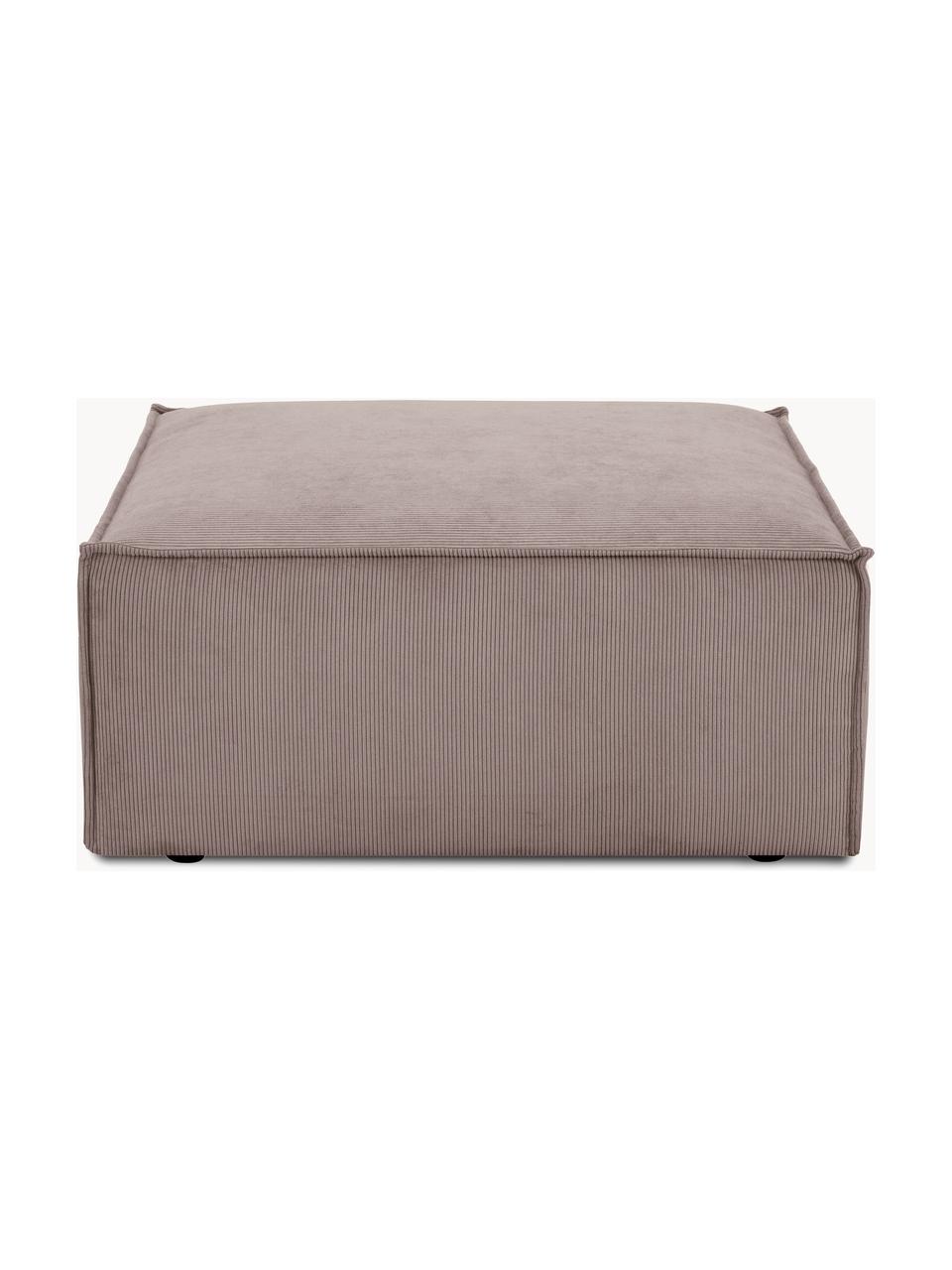 Pouf en velours côtelé Lennon, Velours côtelé taupe, larg. 88 x prof. 88 cm