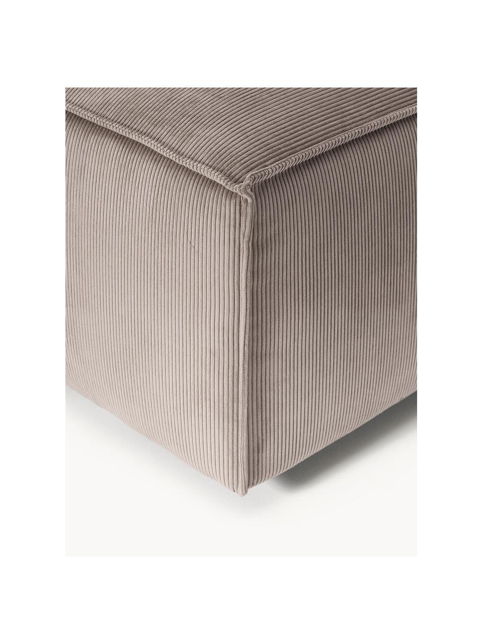 Reposapiés puf de pana Lennon, Tapizado: pana (92% poliéster, 8% p, Estructura: madera de pino maciza con, Patas: plástico Las patas están , Pana gris pardo, An 88 x F 88 cm