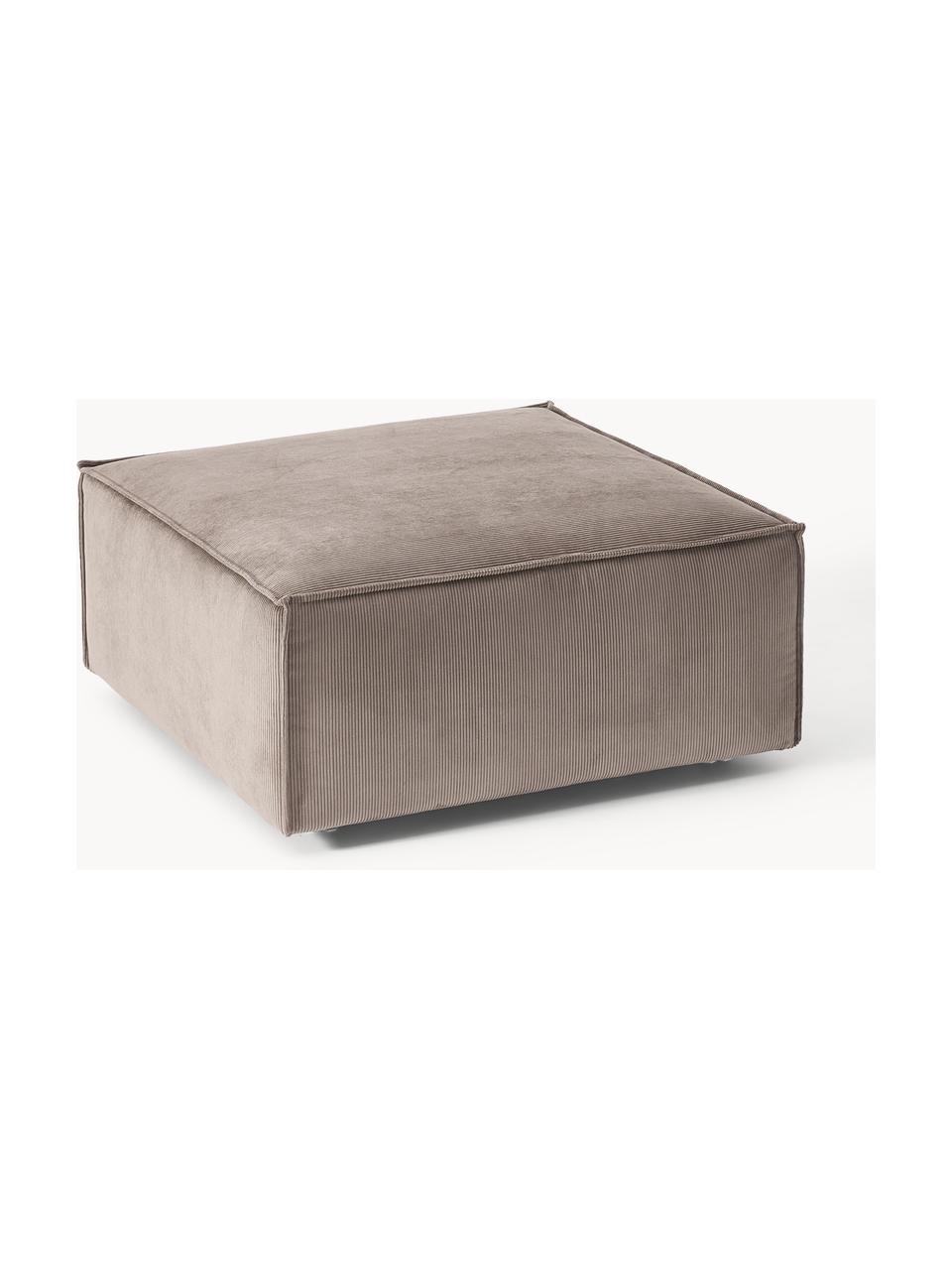 Sofa-Hocker Lennon aus Cord, Bezug: Cord (92 % Polyester, 8 %, Gestell: Massives Kiefernholz, Spe, Füße: Kunststoff Die Füße befin, Cord Taupe, B 88 x T 88 cm