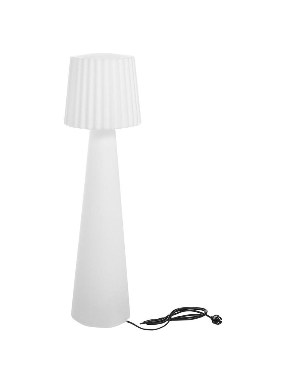 Exteriérová stojací lampa se zástrčkou Lady, Bílá, Ø 30 cm, V 110 cm