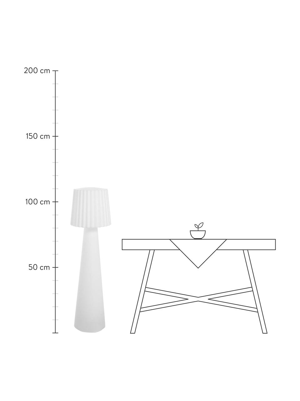 Lámpara de pie para exterior Lady, con enchufe, Lámpara: polietileno, Cable: plástico, Blanco, negro, Ø 38 x Al 150 cm