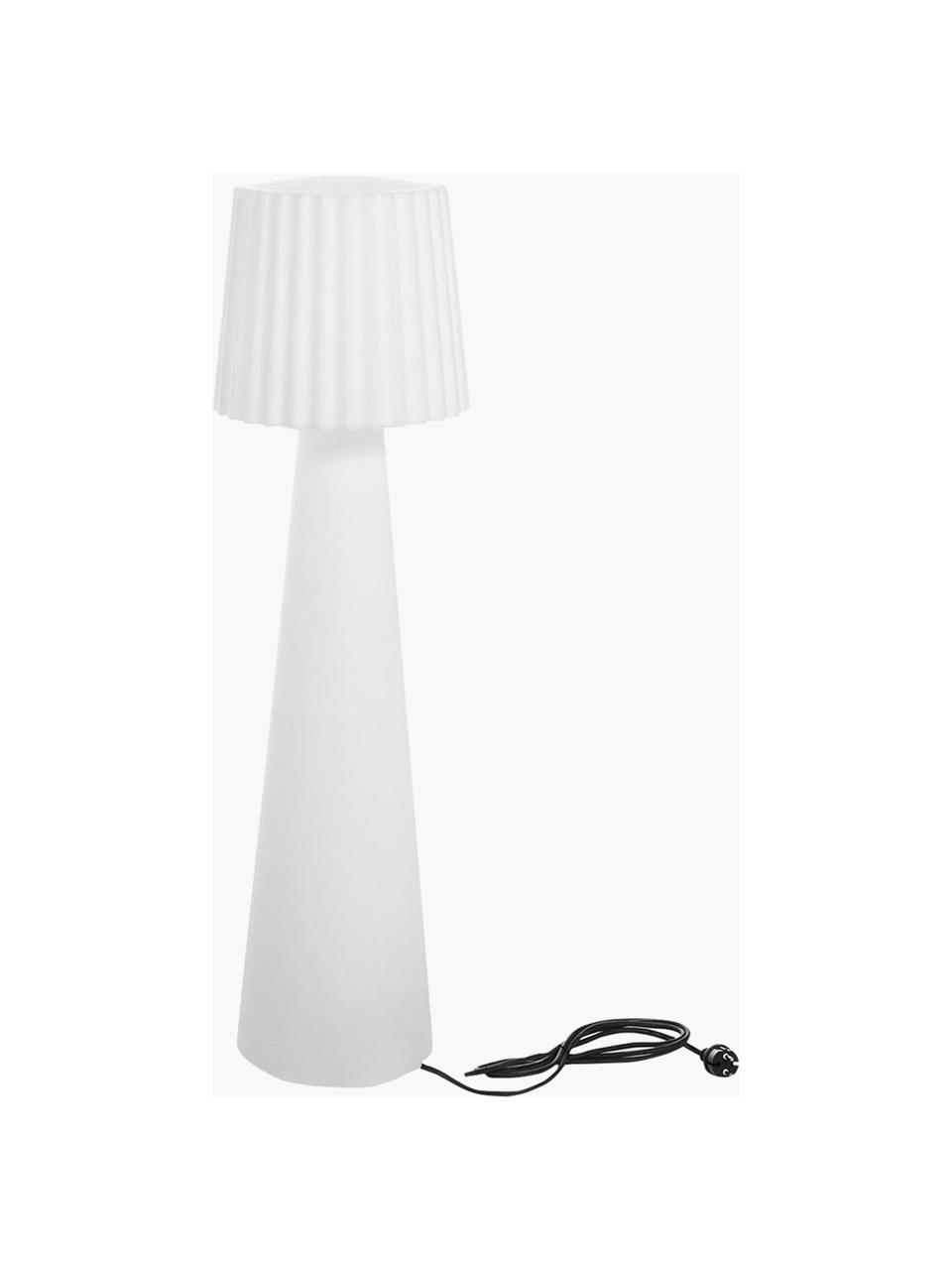 Exteriérová stojacia lampa so zástrčkou Lady, Biela, Ø 30 x V 110 cm