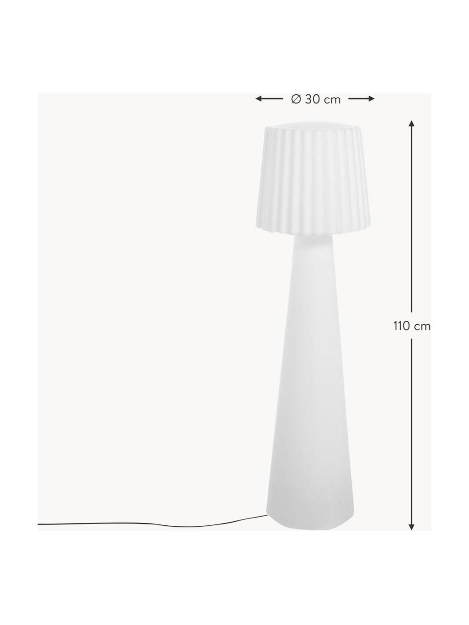 Exteriérová stojací lampa se zástrčkou Lady, Bílá, Ø 30 cm, V 110 cm