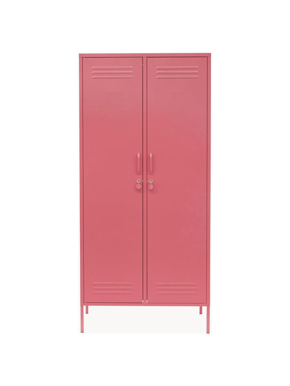 Petite armoire Twinny, Acier, revêtement par poudre, Vieux rose, larg. 85 x haut. 183 cm