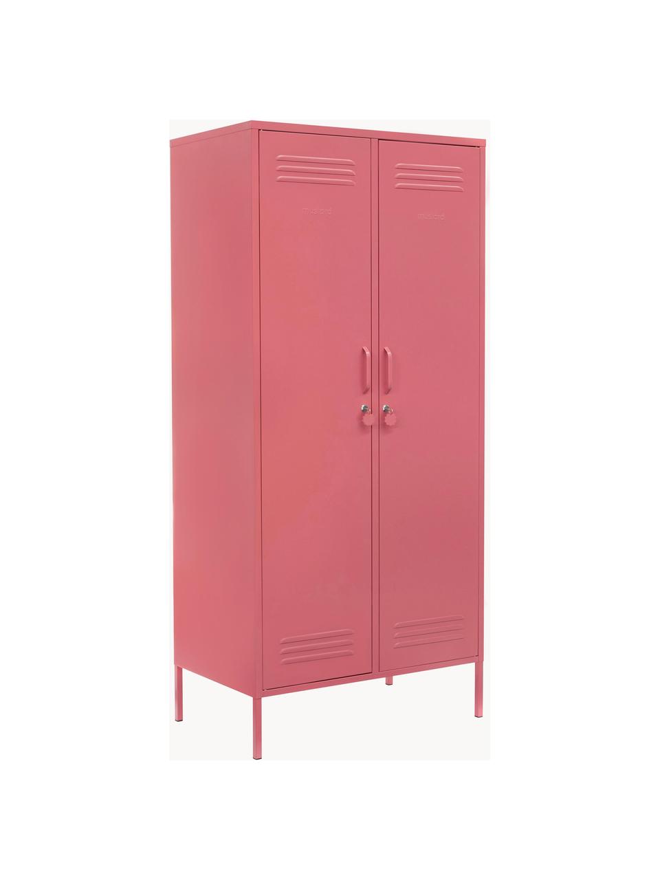 Kleiner Kleiderschrank The Twinny, Stahl, pulverbeschichtet, Altrosa, B 85 x H 183 cm