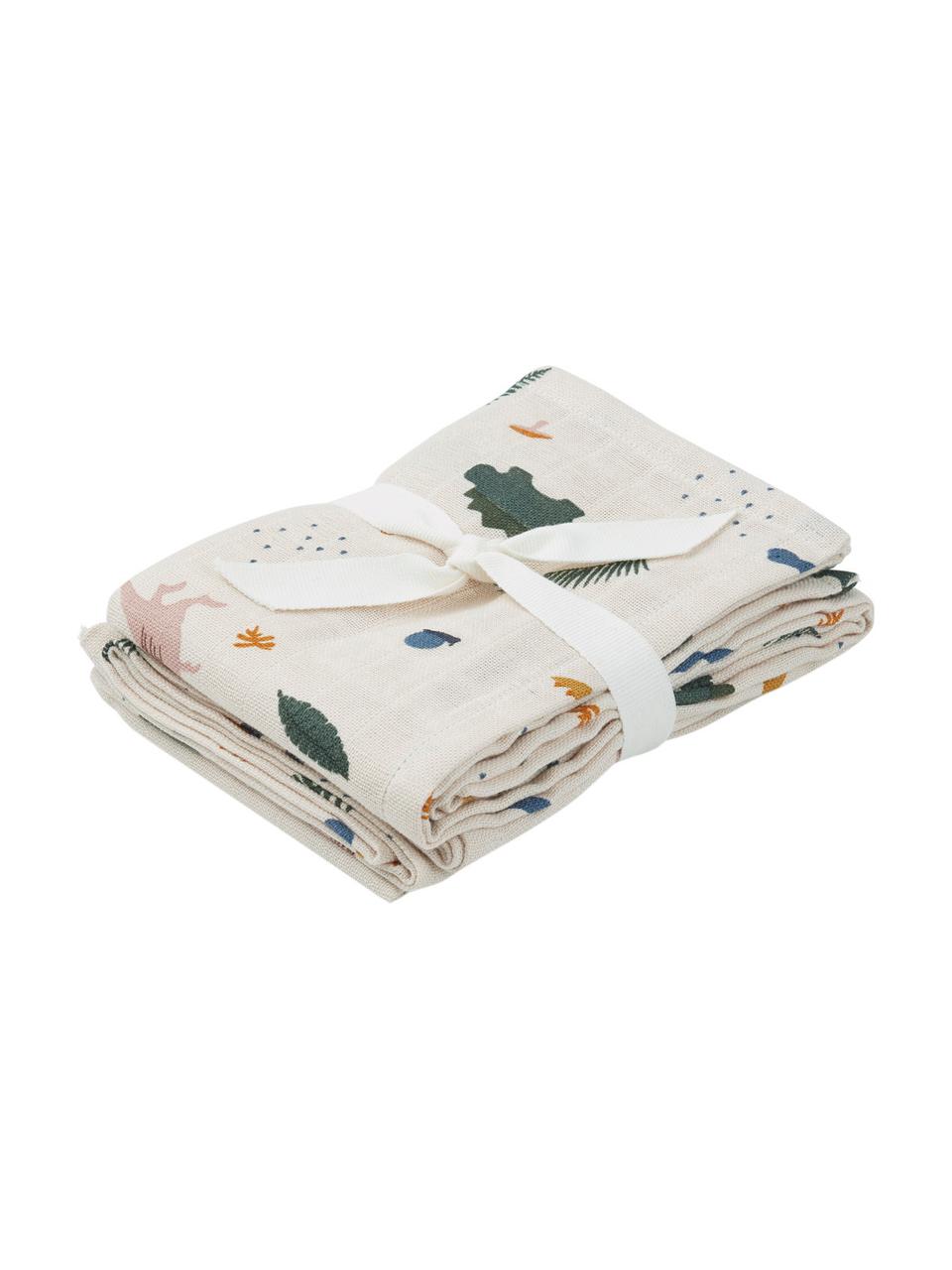 Set de pañales de tela de ecológicoalgodón Hannah, 2 uds., 100% algodón orgánico, Blanco, multicolor, An 70 x L 70 cm