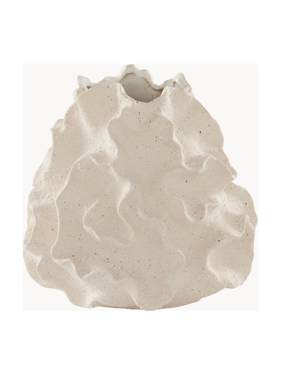 Vase design artisanal Iva, Céramique, Blanc cassé, Ø 24 x haut. 22 cm