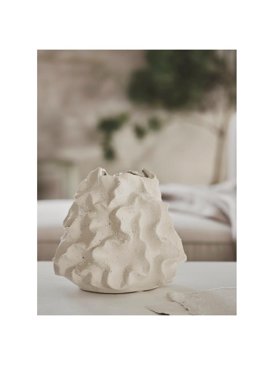 Ručne vyrobená dizajnová váza Iva, Keramika, Lomená biela, Ø 24 x V 22 cm