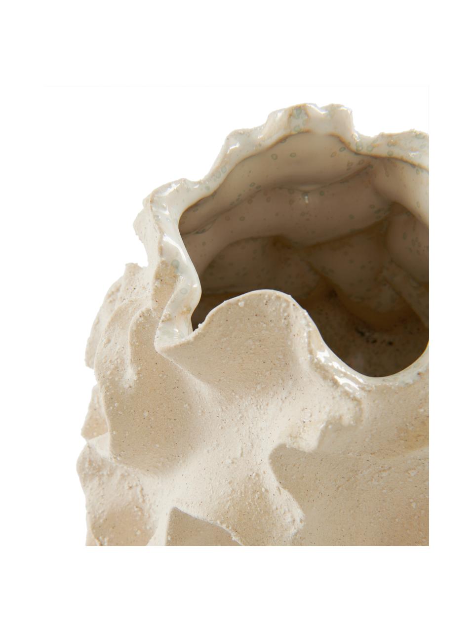 Design Vase Iva, handgefertigt, Keramik, Off White, Ø 24 x H 22 cm