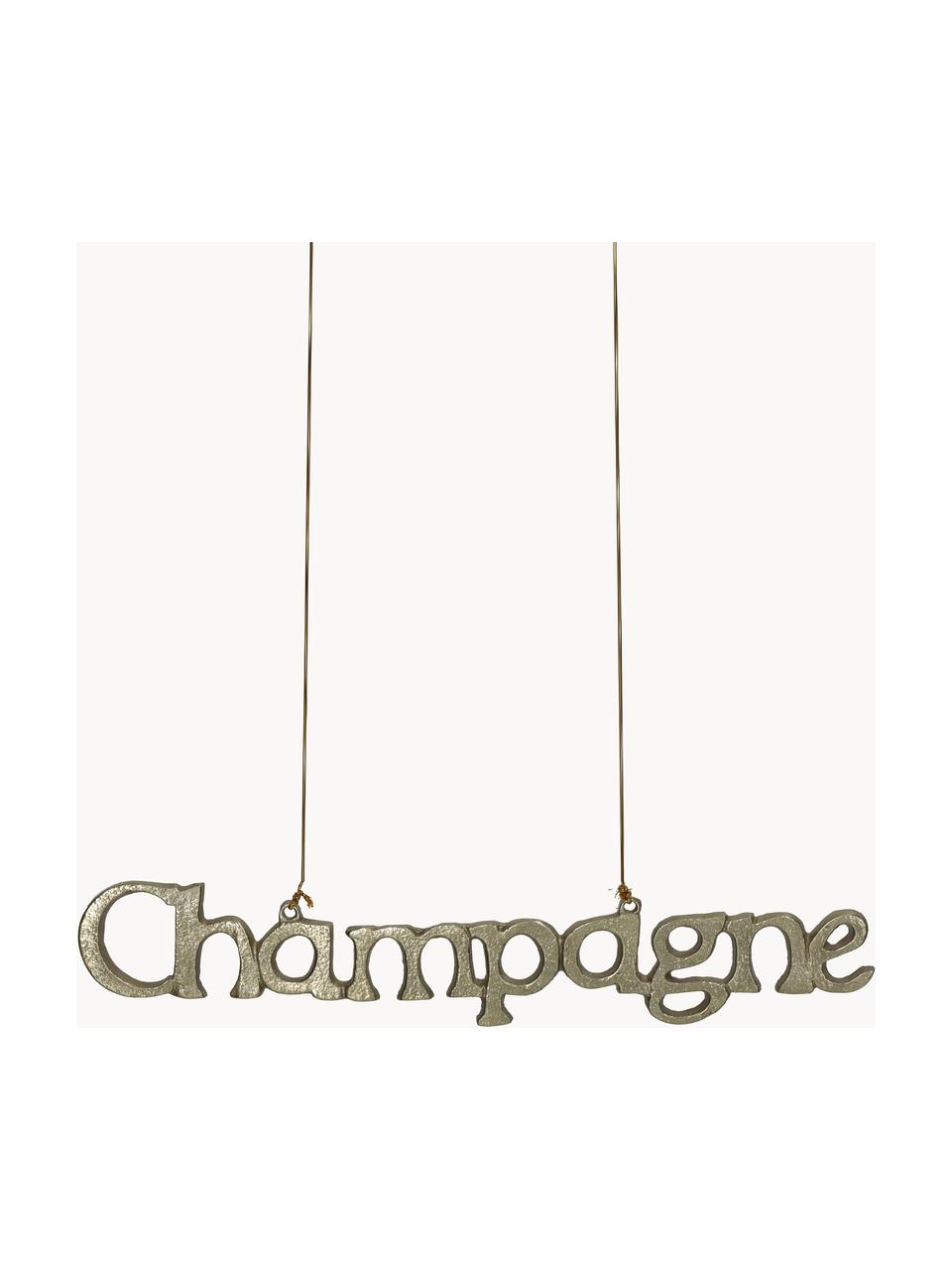 Adorno navideño Champagne, Metal recubierto, Dorado, An 27 x Al 5 cm