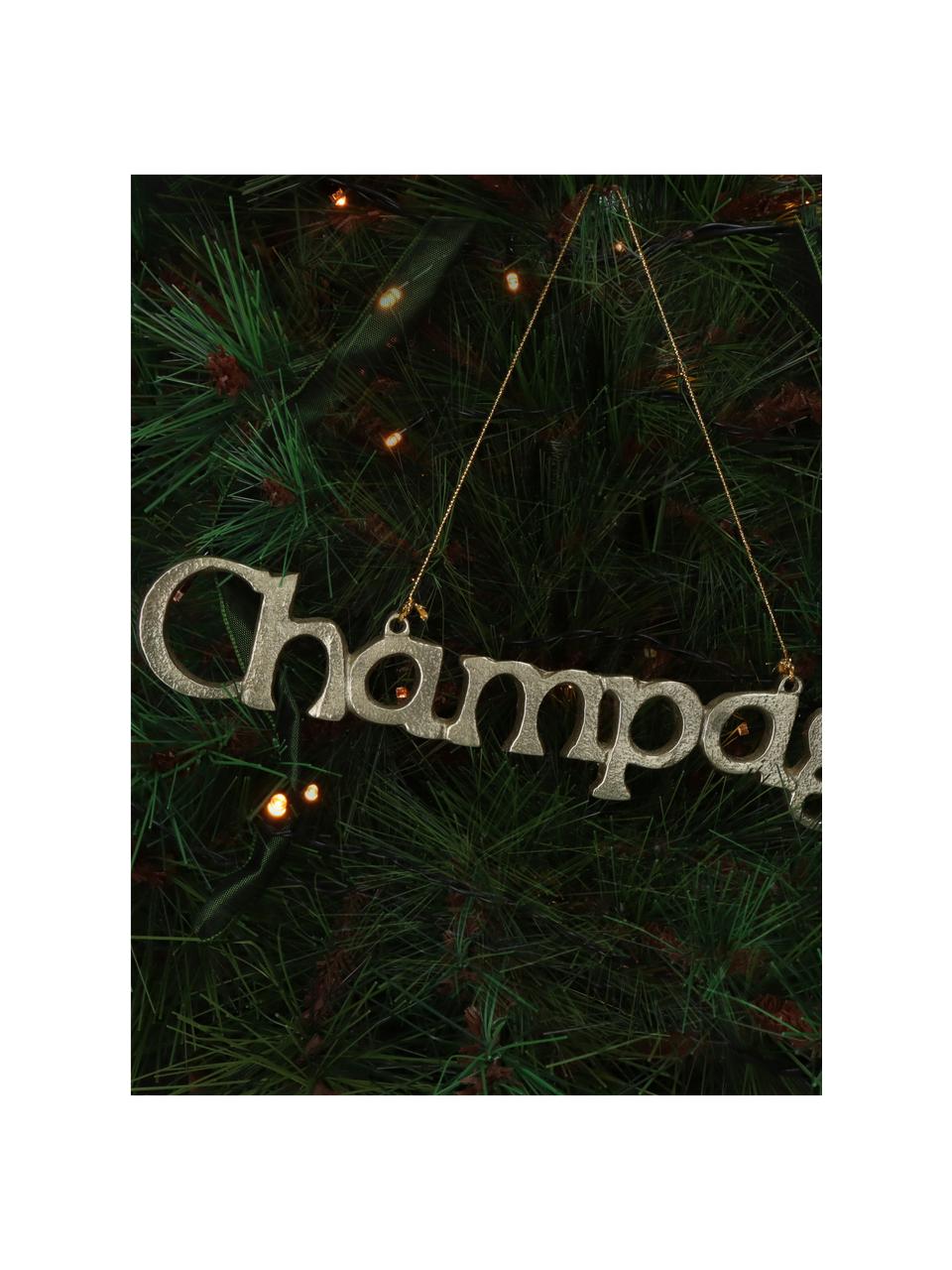 Adorno navideño Champagne, Metal recubierto, Dorado, An 27 x Al 5 cm