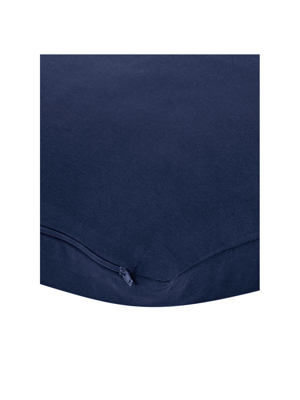 Funda de cojín de algodón Mads, Algodón, Azul marino, An 40 x L 40 cm