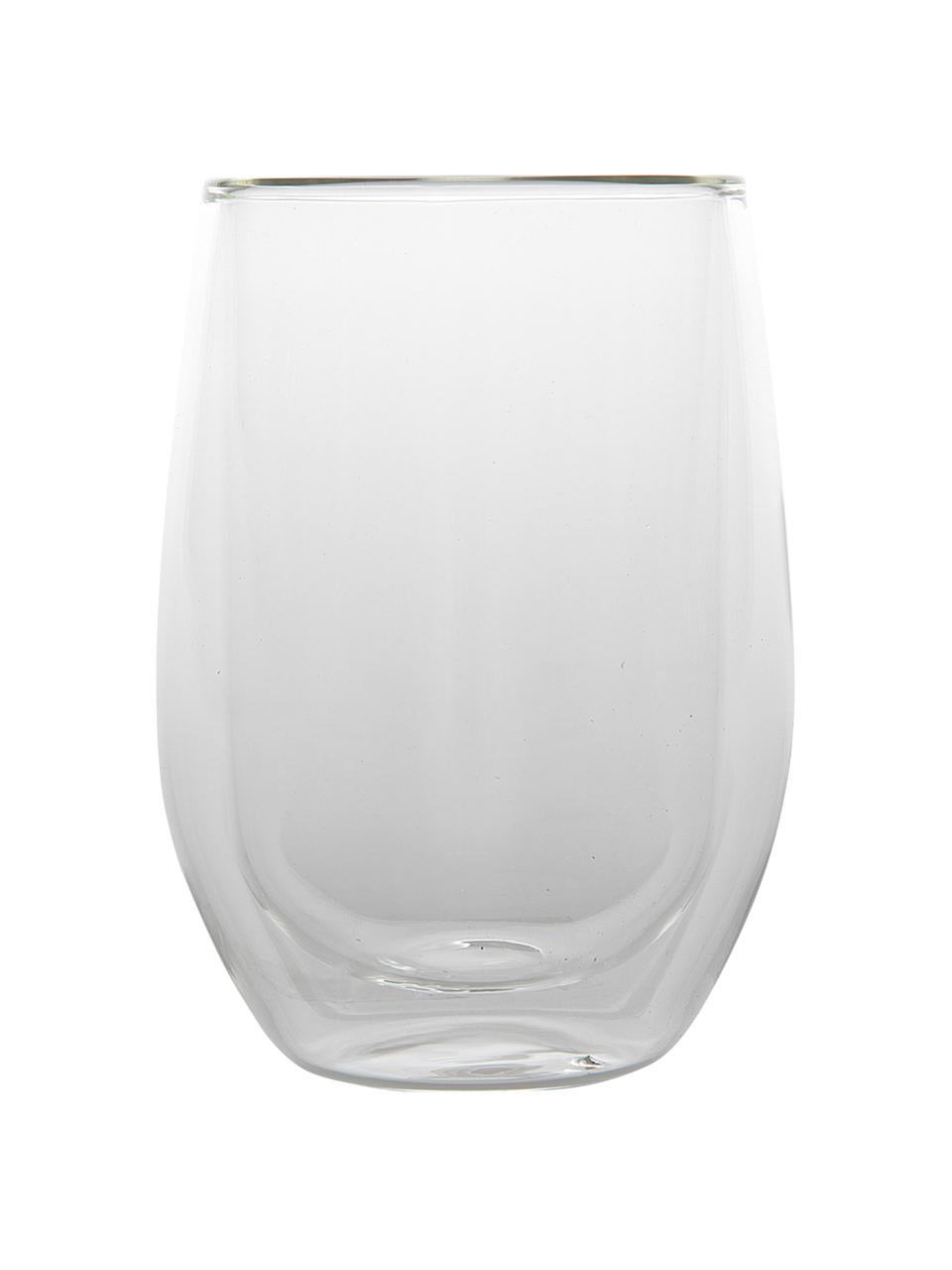 Doppelwandige Thermogläser Isolate, 2 Stück, Borosilikatglas, doppelwandig, Transparent, Ø 8 x H 13 cm