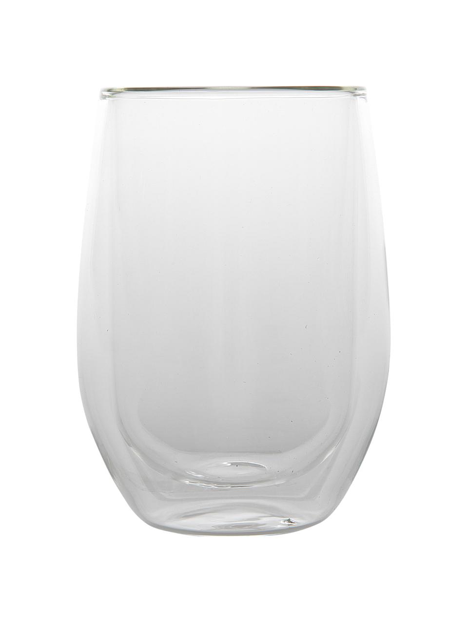 Vasos termos doble cara Isolate, 2 uds., Vidrio de borosilicato, doble pared, Transparente, Ø 8 x Al 13 cm