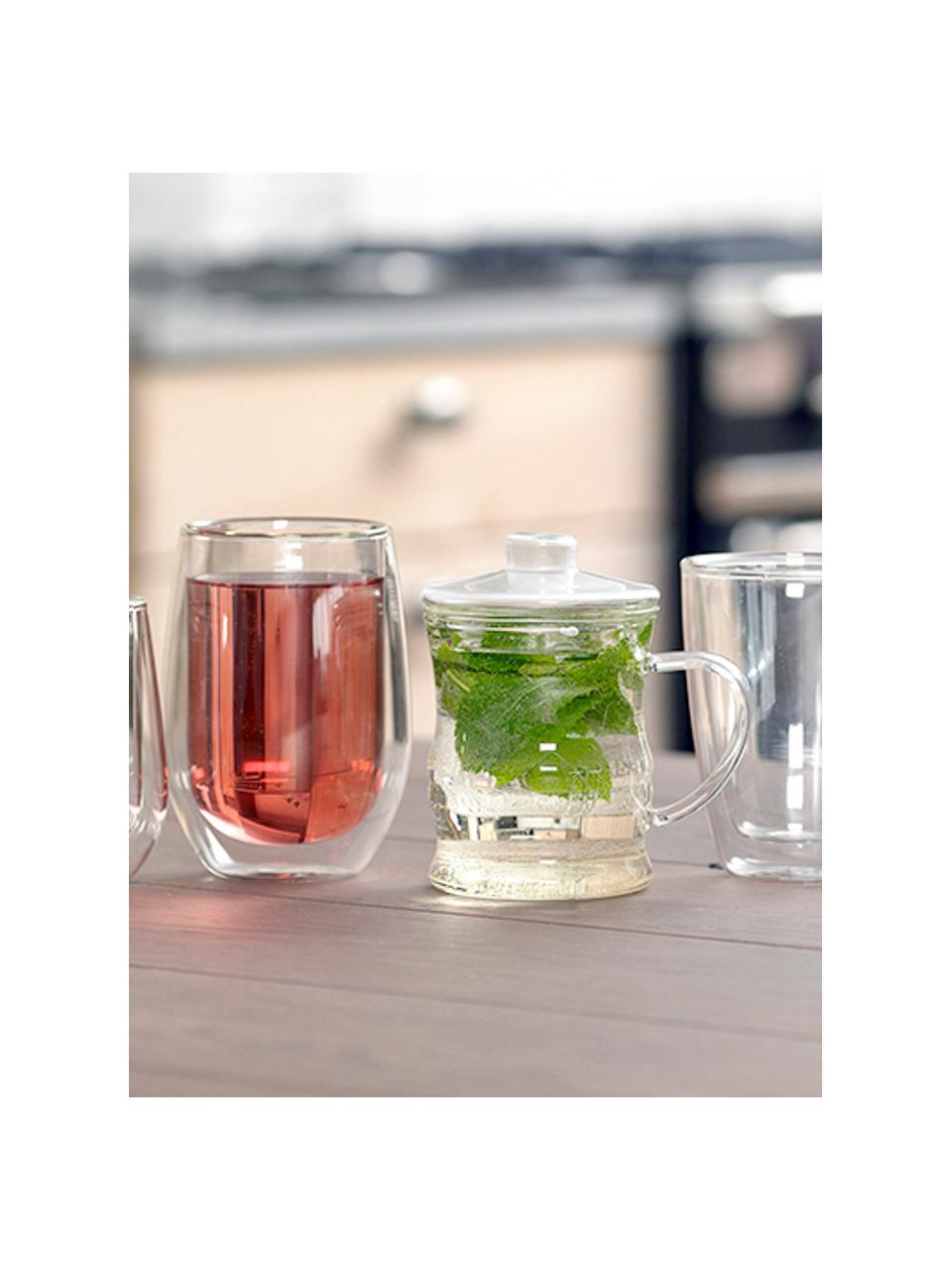 Vasos termos doble cara Isolate, 2 uds., Vidrio de borosilicato, doble pared, Transparente, Ø 8 x Al 13 cm