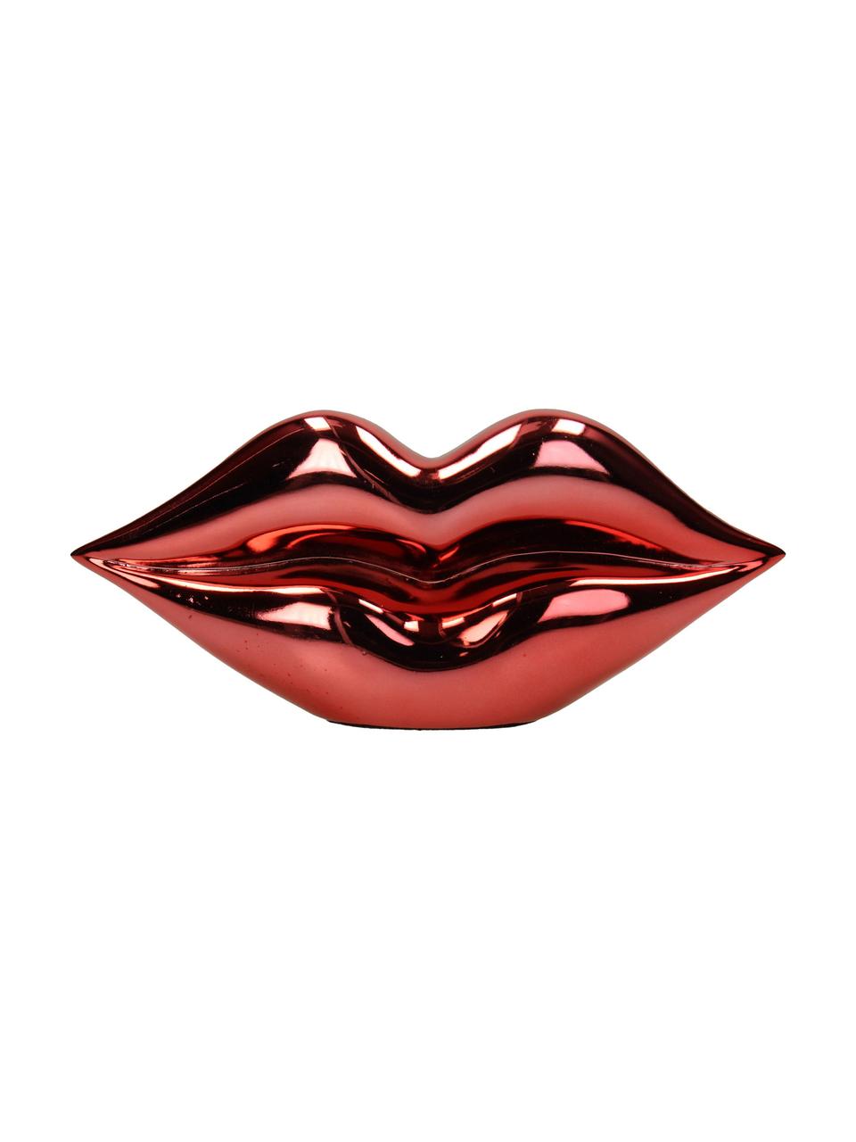 Decoratief object Lips, Polyresin, Glanzend rood, B 21 x H 9 cm