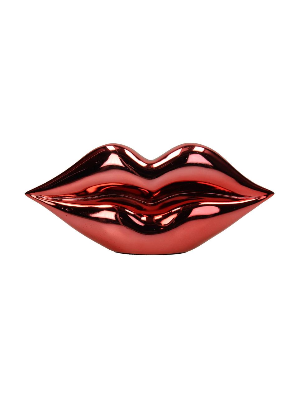 Dekorácia Lips, Polymérová živica, Lesklá červená, Š 21 x V 9 cm