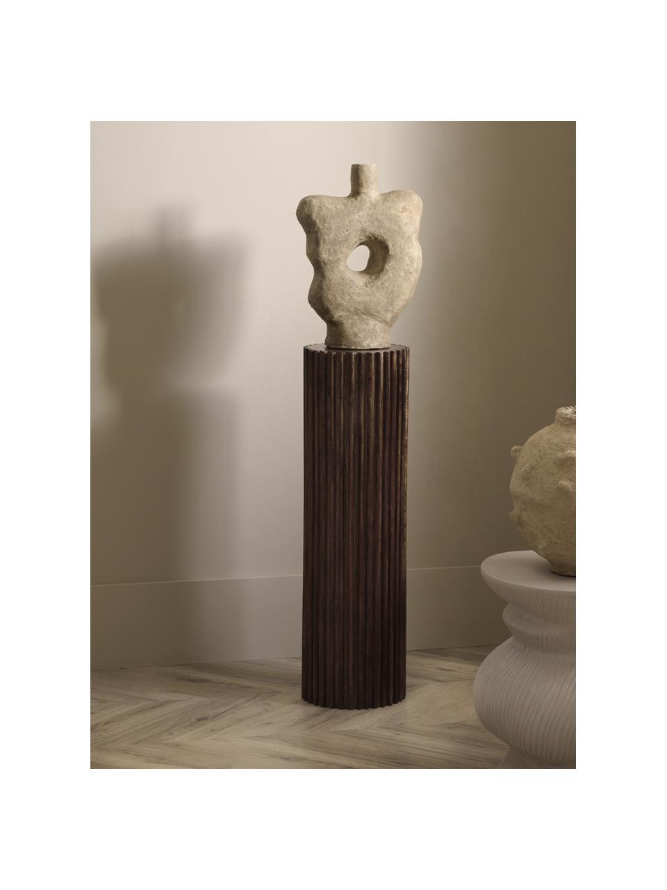 Pilier décoratif rond bois de manguier Raffe, Bois de manguier, enduit, Bois de manguier, Ø 24 x haut. 81 cm