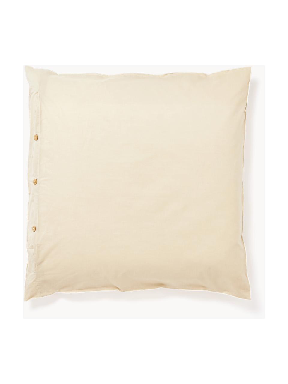 Seersucker-Kopfkissenbezug Davey, Webart: Seersucker Fadendichte 16, Beige, Weiss, B 40 x L 80 cm