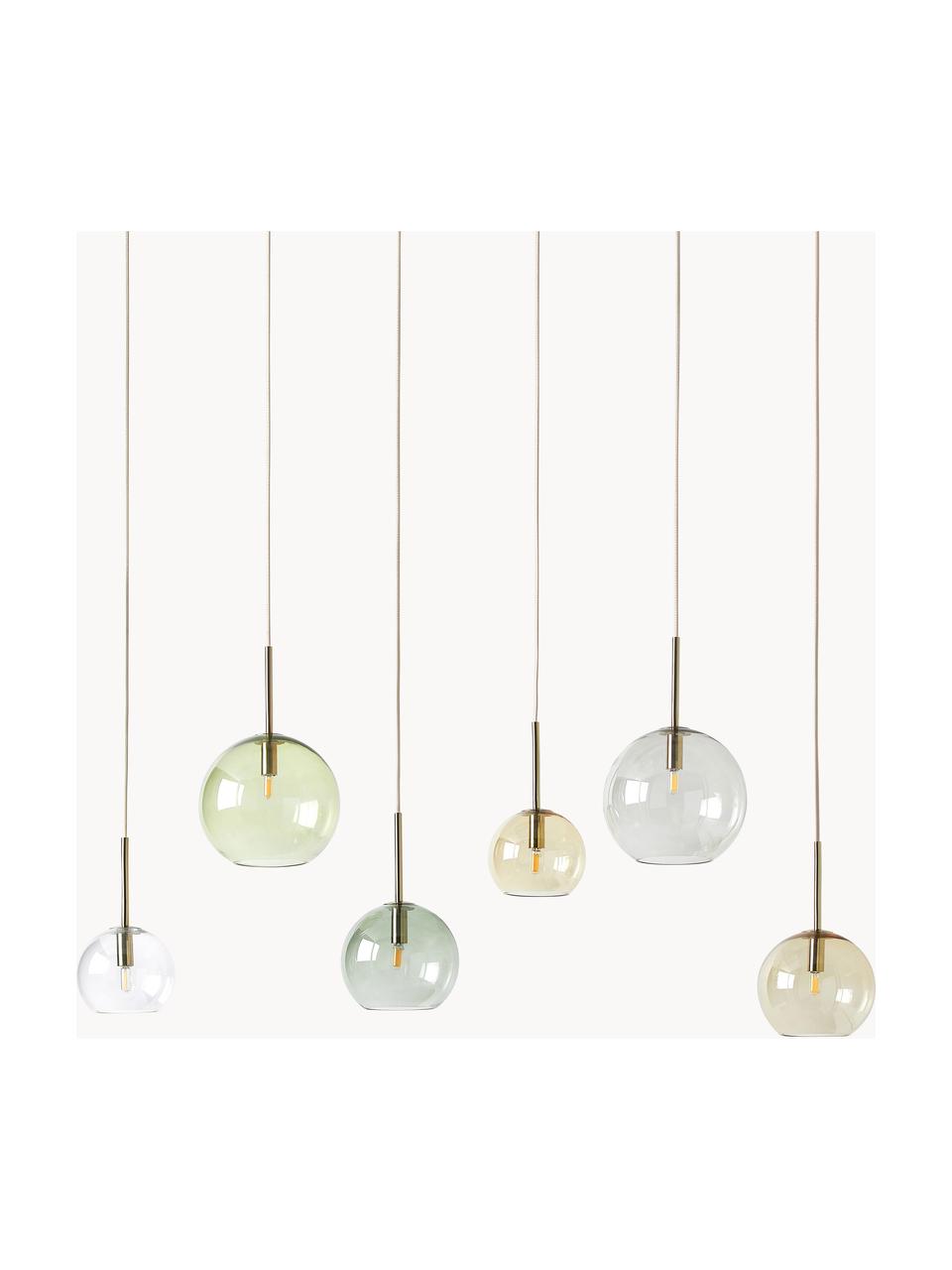 Grote hanglamp met glazen bollen Raquel, Meerkleurig, transparant, B 115 x H 150 cm