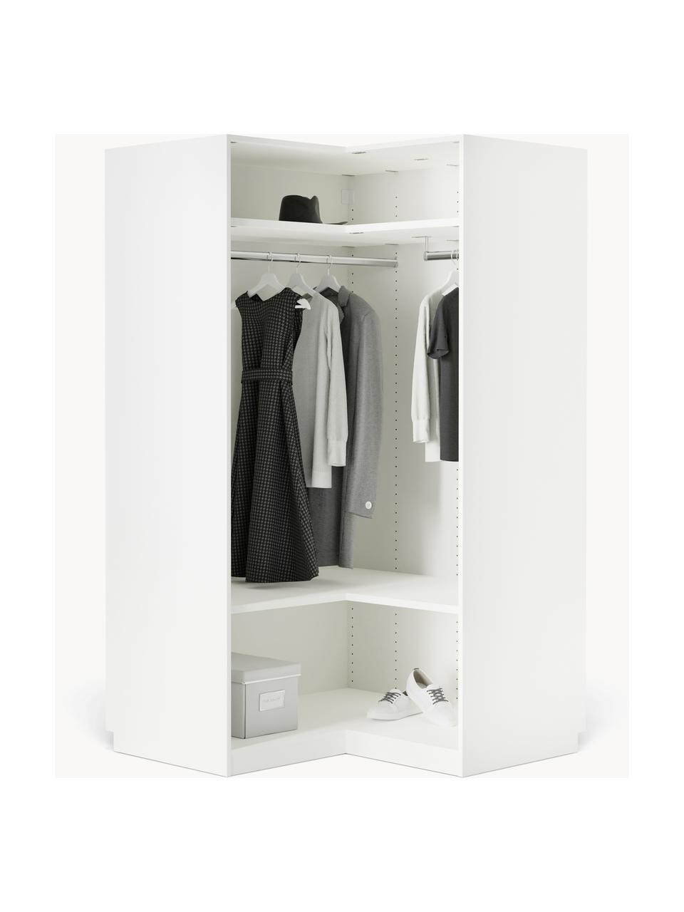 Modulární rohová šatní skříň Leon, šířka 115 cm, Bílá, Rohový modul, Š 115 cm x V 236 cm