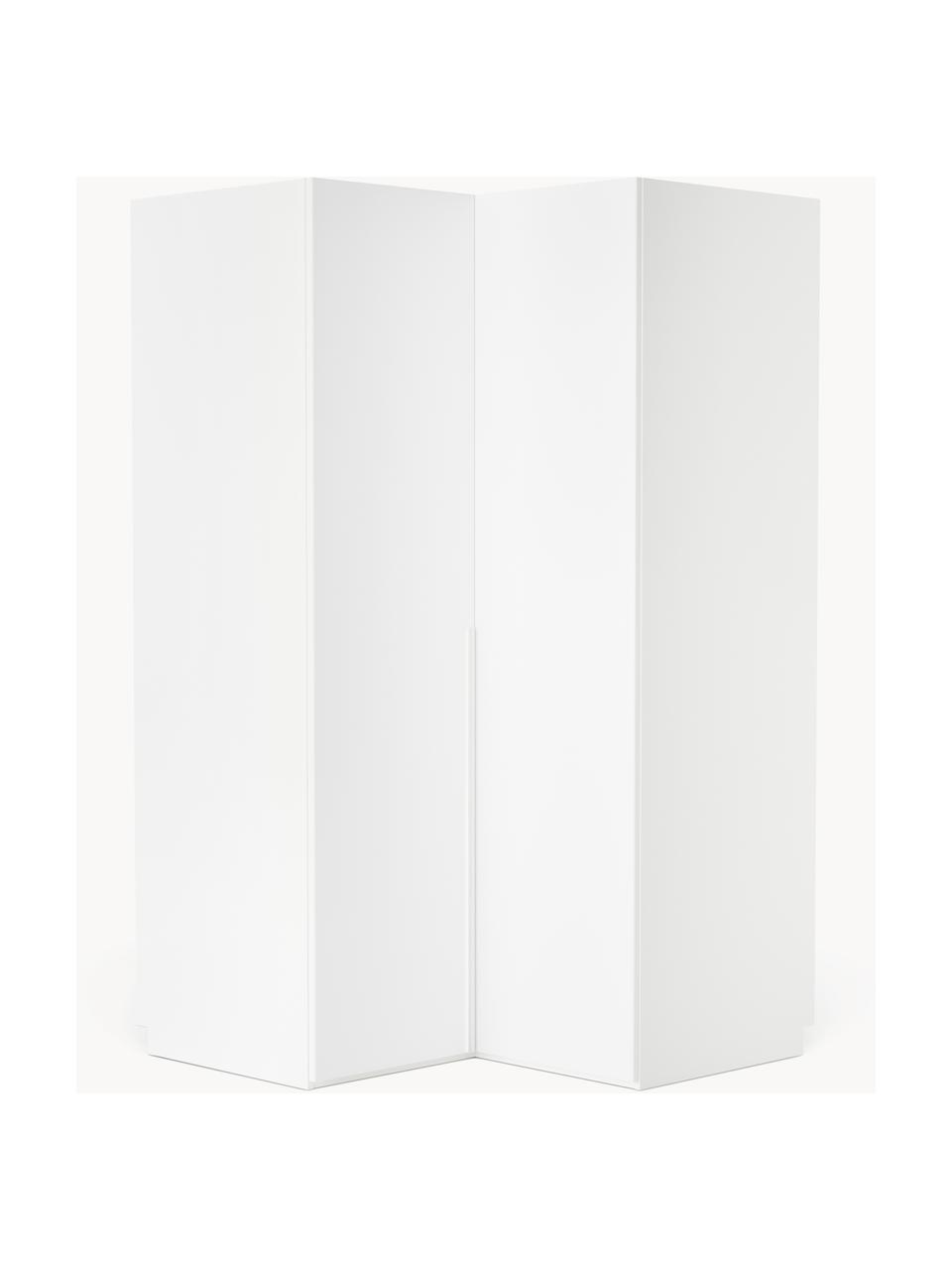 Modulaire hoekkast Leon, 115 cm breed, Wit, Hoekmodule, B 115 x H 236 cm