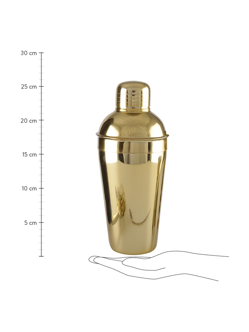 Cocktail-Shaker-Set Leur in Gold, 5-tlg., Edelstahl, Goldfarben, Ø 11 x H 25 cm