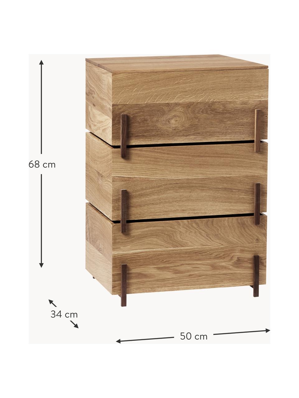 Regál z dubového dreva Stack, Dubové drevo, s FSC certifikátom, Dubové drevo, ošetrené olejom, Š 50 x V 68 cm