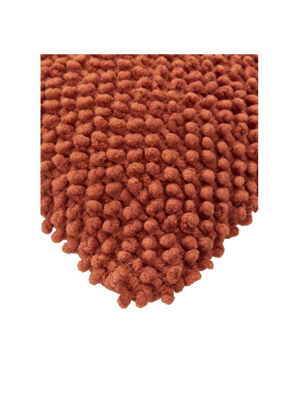Housse de coussin rectangulaire rouge rouille Indi, 100 % coton, Rouille, larg. 30 x long. 50 cm