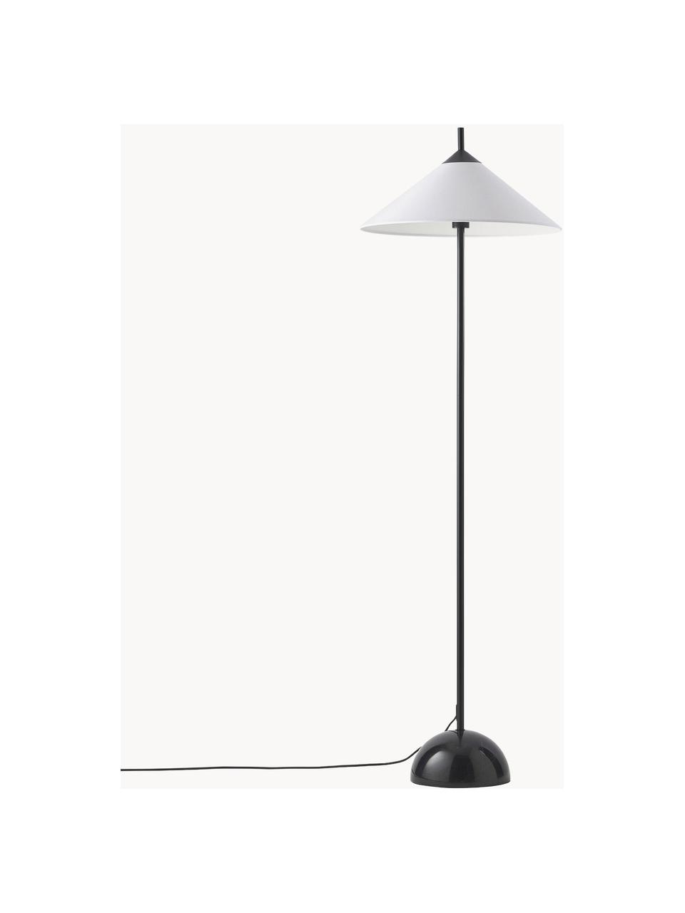 Lampa podłogowa z podstawą z marmuru Vica, Biały, czarny, Ø 50 x W 160 cm