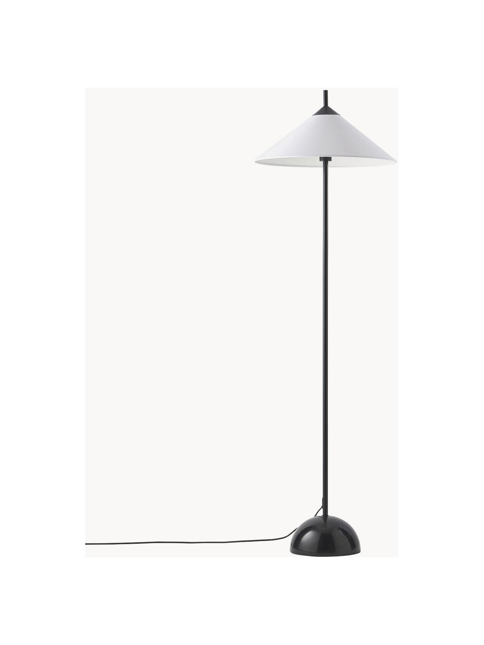 Lampa podłogowa z podstawą z marmuru Vica, Biały, czarny, marmurowy, Ø 50 x W 160 cm