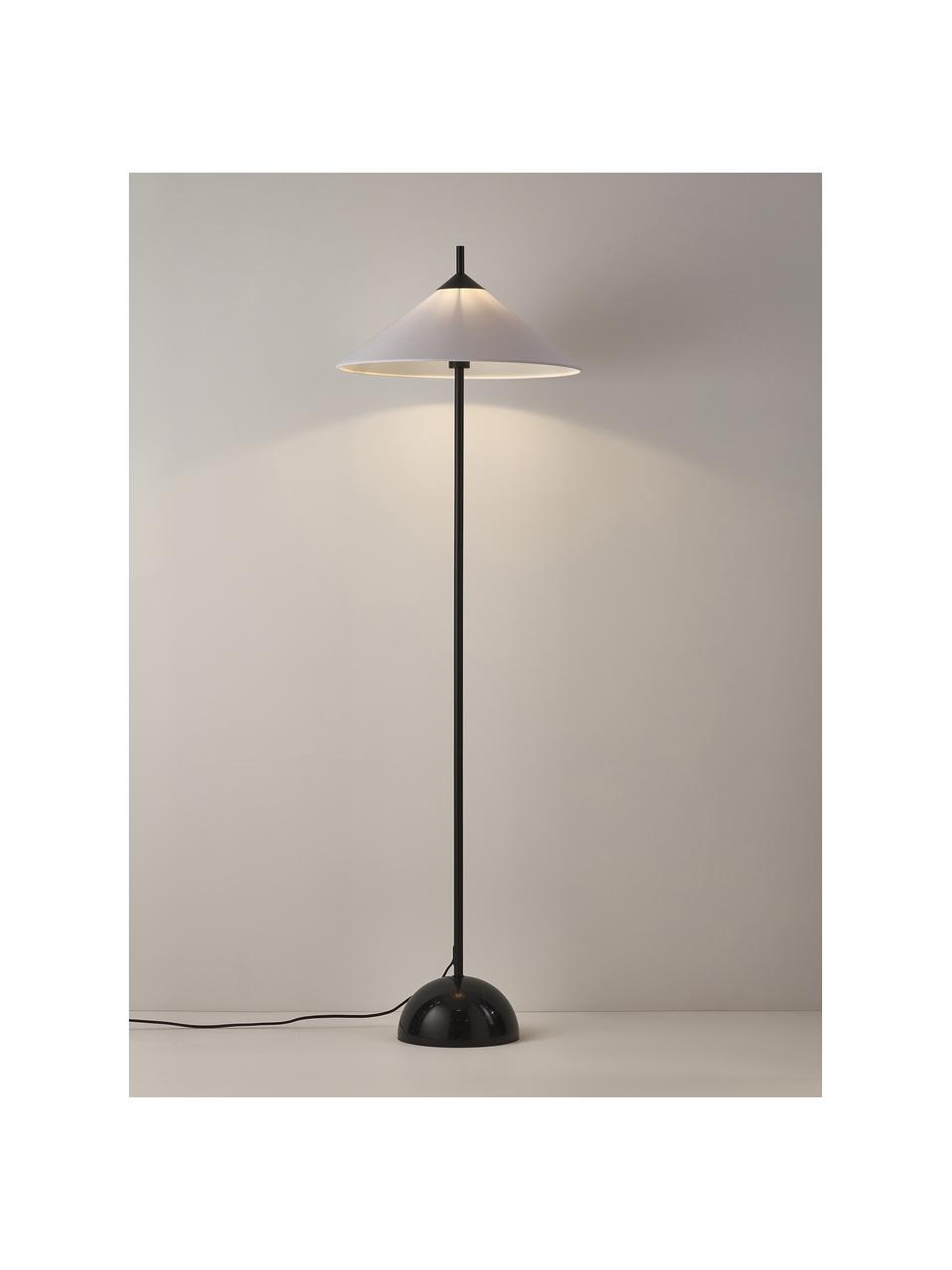 Lampa podłogowa z podstawą z marmuru Vica, Biały, czarny, marmurowy, Ø 50 x W 160 cm