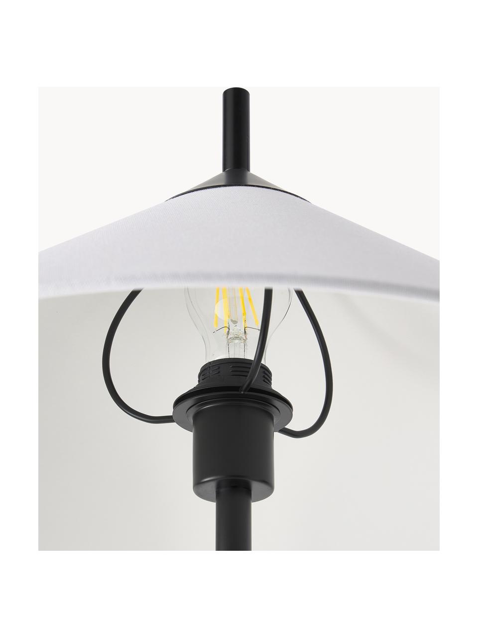 Stehlampe Vica mit Marmorfuss, Lampenschirm: Leinen (100 % Polyester), Weiss, Schwarz, marmoriert, H 160 cm