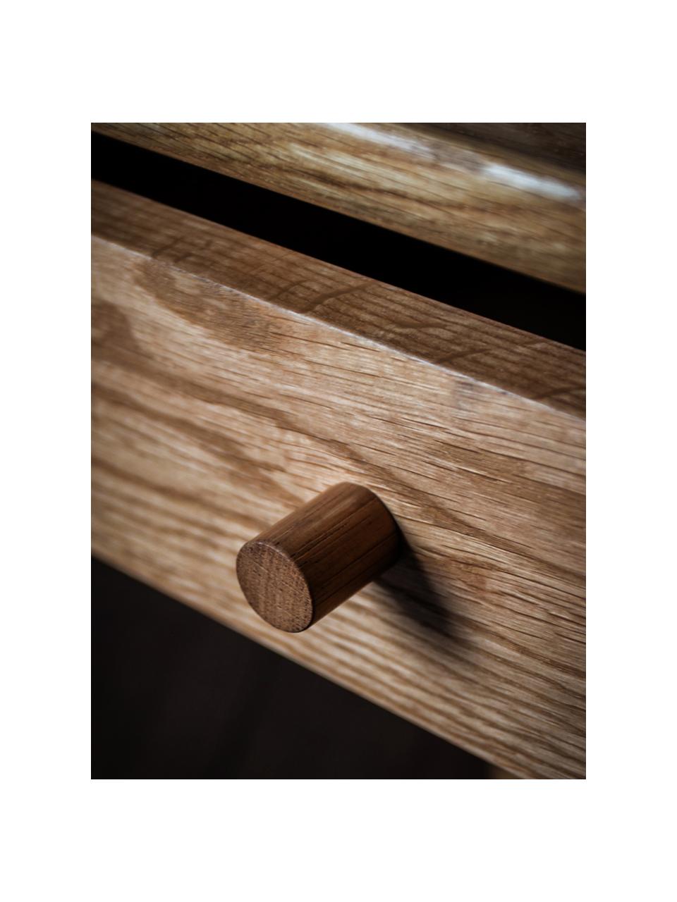 Mesilla de noche de roble Wycombe, Combinación de las mejores maderas macizas de robles y chapas
Madera maciza de roble
Tablero de fibras de densidad media (MDF) con chapado de madera de roble, Roble, An 50 x Al 63 cm