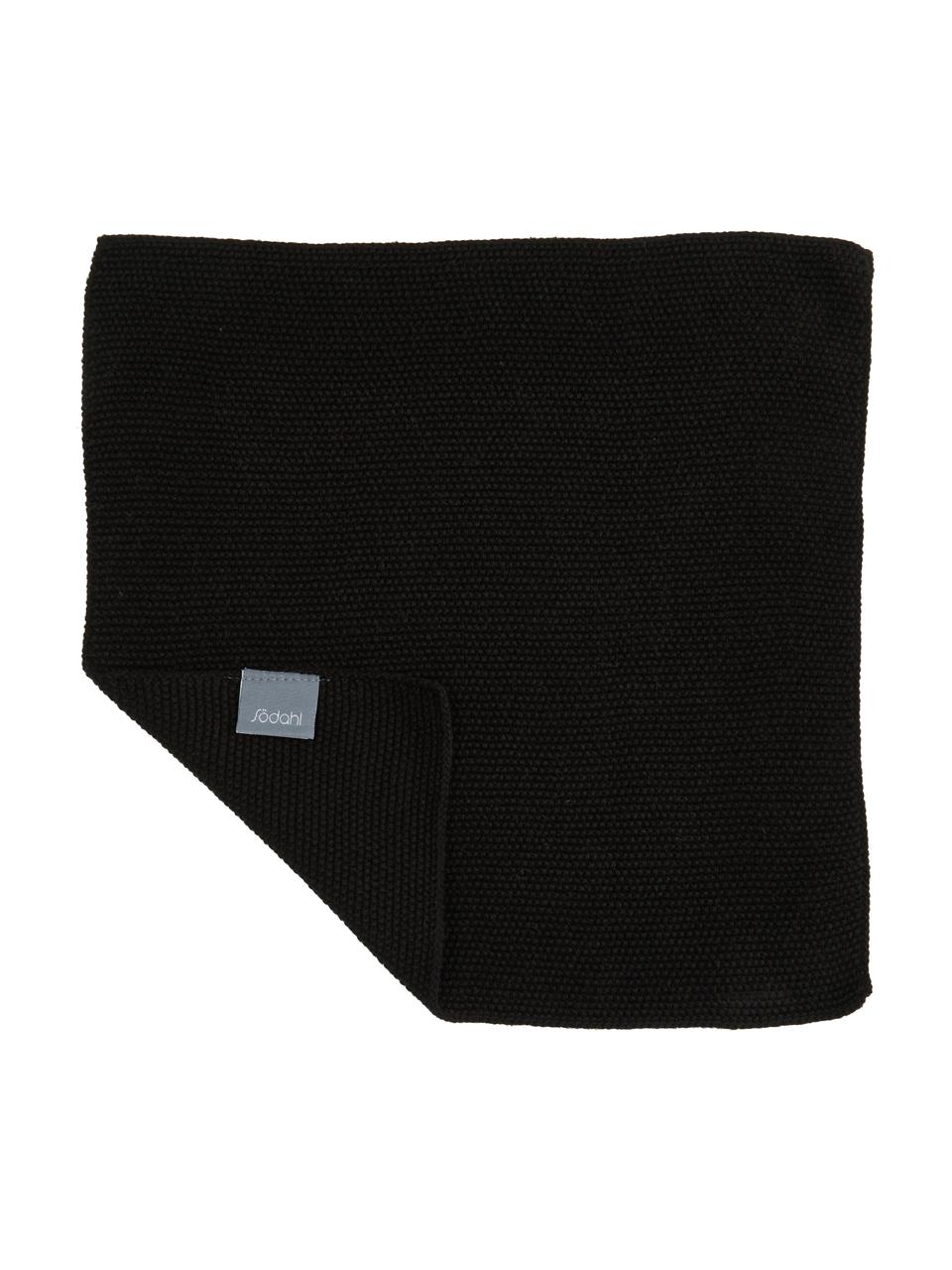 Ściereczka z bawełny Soft, 3 szt., 100% bawełna, Czarny, S 29 x D 30 cm