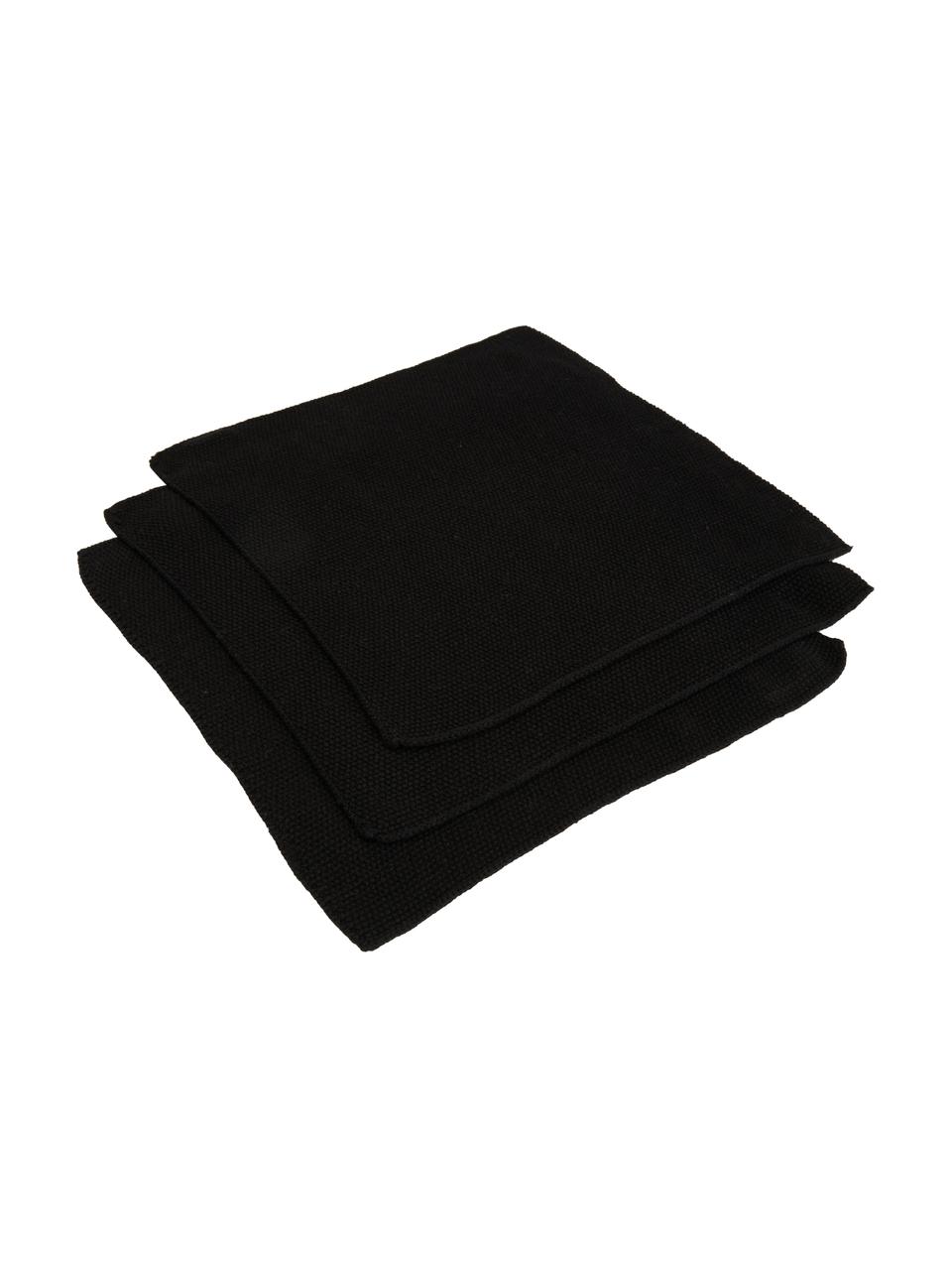 Paños de cocina de algodón Soft, 3 uds., 100% algodón, Negro, An 29 x L 30 cm